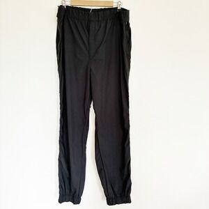 Vintage Black Bear Ski Pants Mens XXL Black Nylon Unlined Full Side Zip Snow